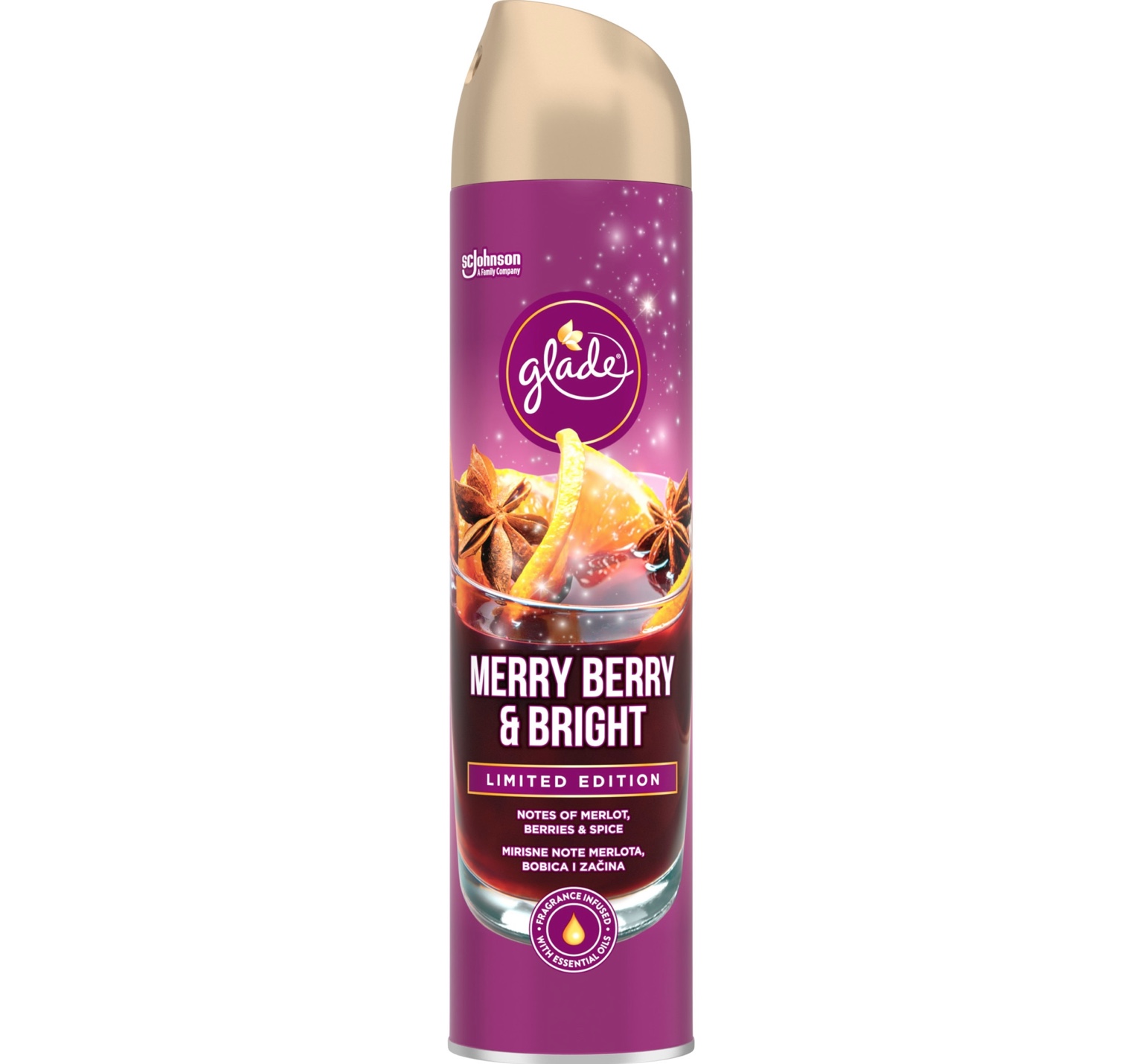 SPRAY CAMERA ODORIZANT GLADE 300ml - MERRY BERRY BRIGHT